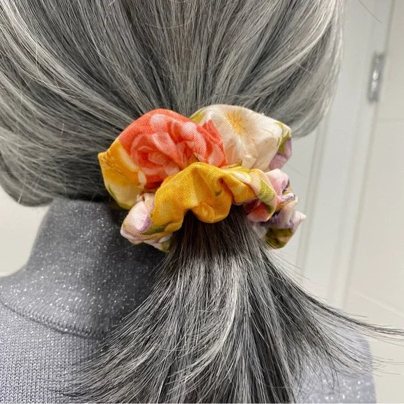 Floral Hair Scrunchie. Multicolor . Medium