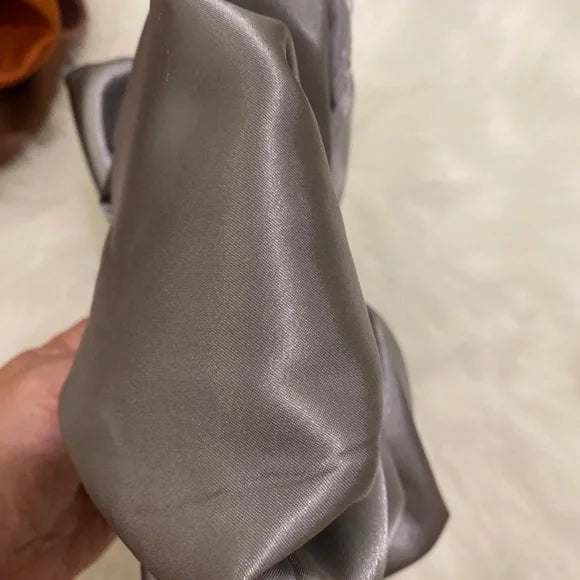 Satin Hair Scrunchie. Gray. XXL