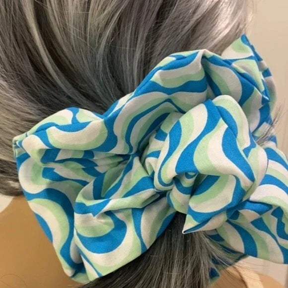 Hair Scrunchie. Psychedelic Print. Multicolor. XL
