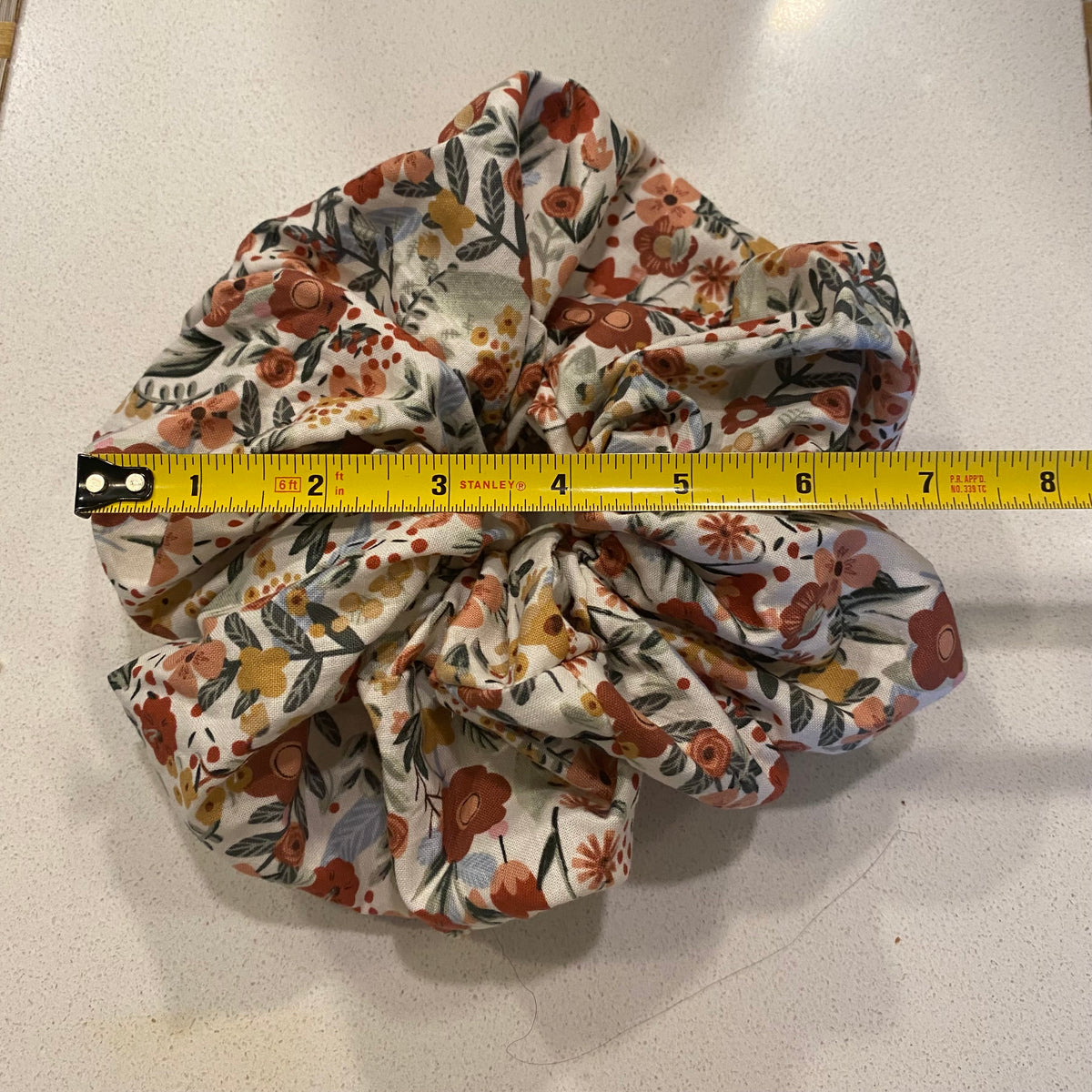 Handmade Autumn Floral Cotton Hair Scrunchie - Large