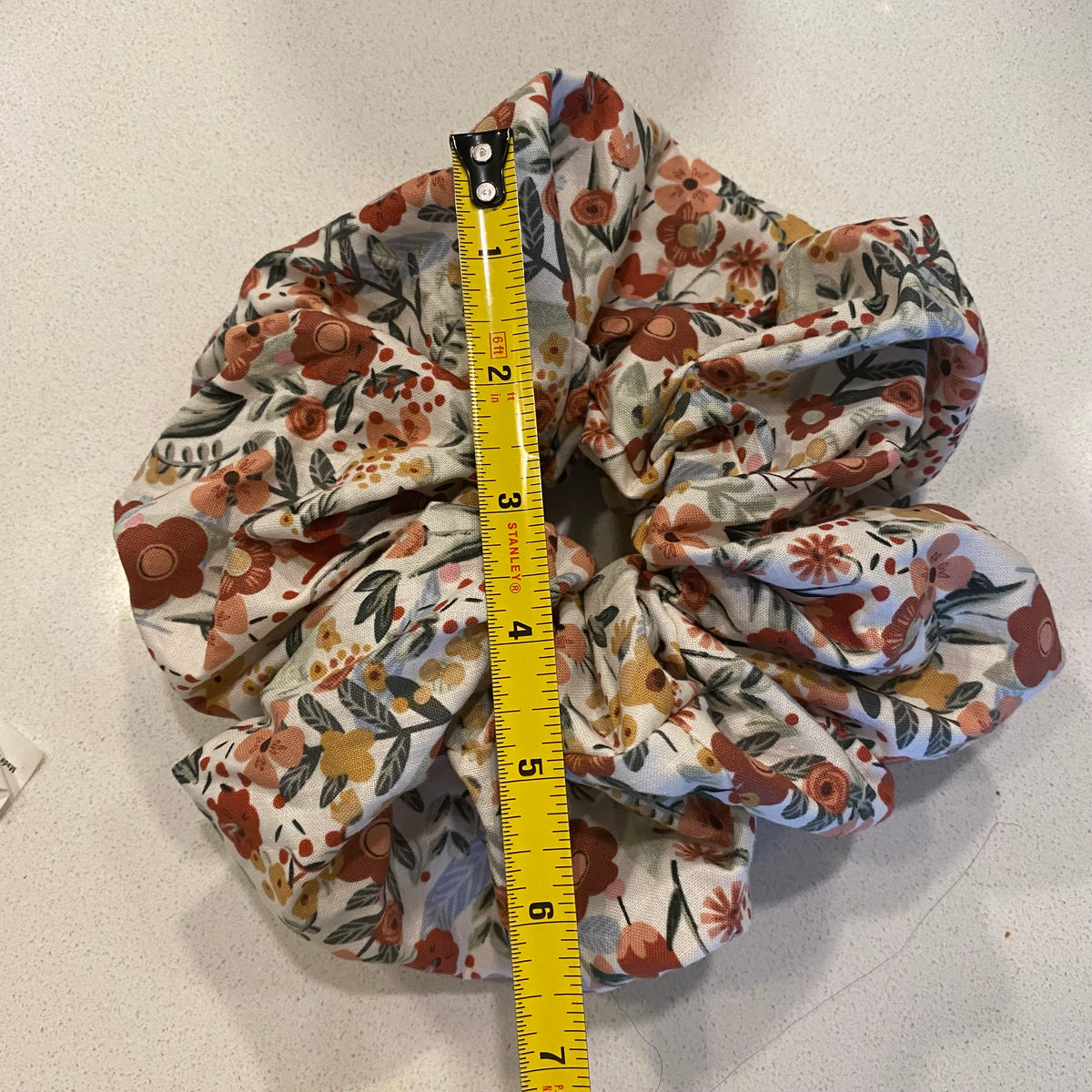 Handmade Autumn Floral Cotton Hair Scrunchie - Large