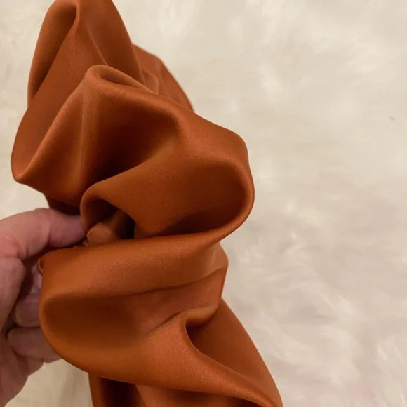 Satin Hair Scrunchie. Orange Rust XXL