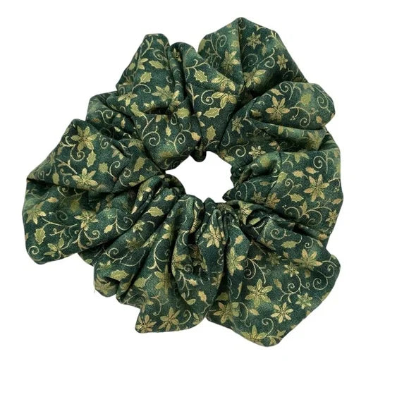 Christmas Hair Scrunchie. Christmas Print. Multicolor . Medium