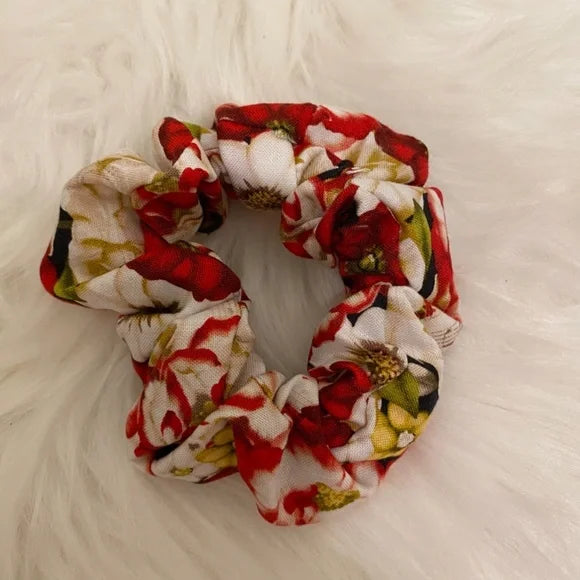 Floral Hair Scrunchie. Multicolor . Small (Mini).
