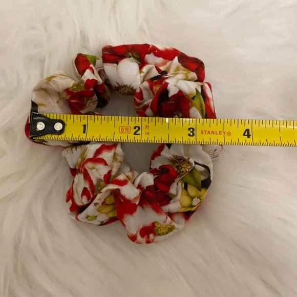 Floral Hair Scrunchie. Multicolor . Small (Mini).