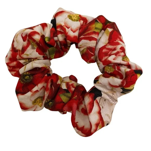 Floral Hair Scrunchie. Multicolor . Small (Mini).