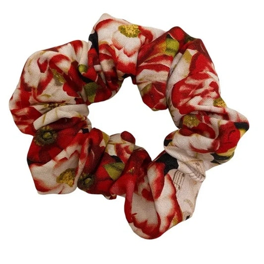 Floral Hair Scrunchie. Multicolor . Small (Mini).
