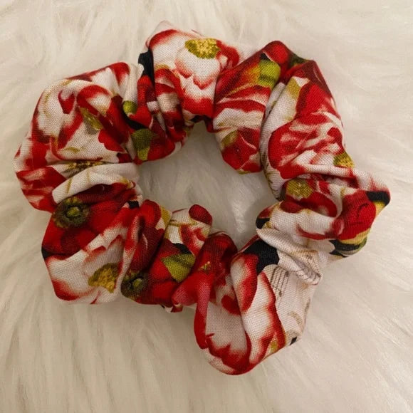 Floral Hair Scrunchie. Multicolor . Small (Mini).
