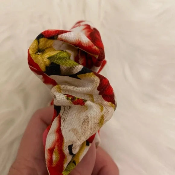 Floral Hair Scrunchie. Multicolor . Small (Mini).