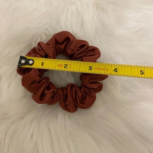 Satin Hair Scrunchie. Maroon. Mini
