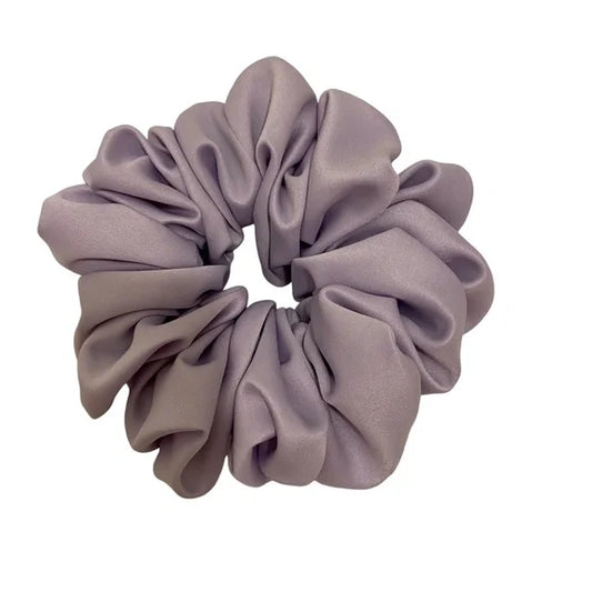 Satin Hair Scrunchie. Light Lavender. Medium