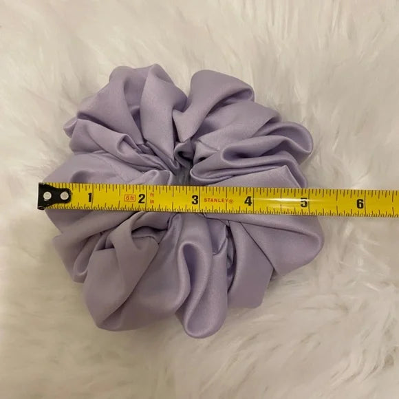 Satin Hair Scrunchie. Light Lavender. Medium