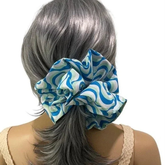 Hair Scrunchie. Psychedelic Print. Multicolor. XL