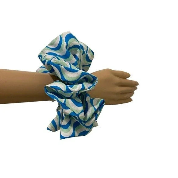 Hair Scrunchie. Psychedelic Print. Multicolor. XL