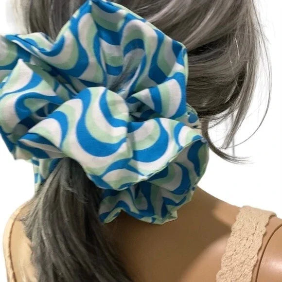 Hair Scrunchie. Psychedelic Print. Multicolor. XL