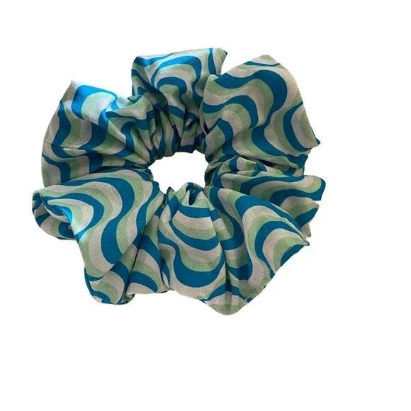 Hair Scrunchie. Psychedelic Print. Multicolor. XL