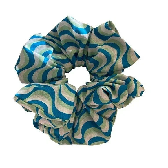 Hair Scrunchie. Psychedelic Print. Multicolor. XL
