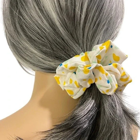 Hair Scrunchie. Watercolor Stains Print. Multicolor. Small (Mini).