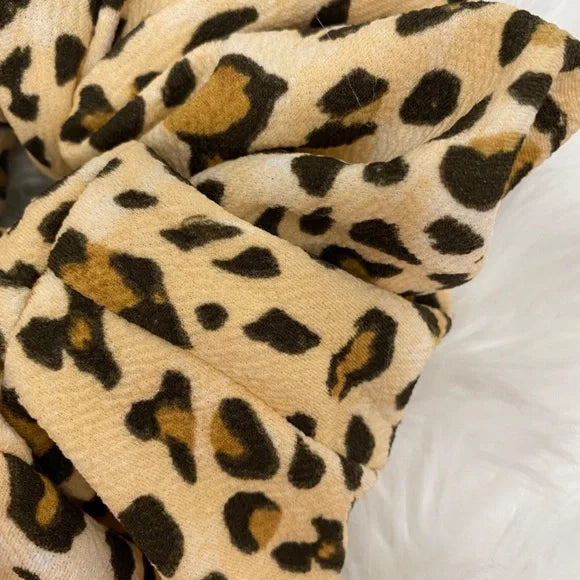 Women's Hair Scrunchie. Leopard Print. XL. Multicolor
