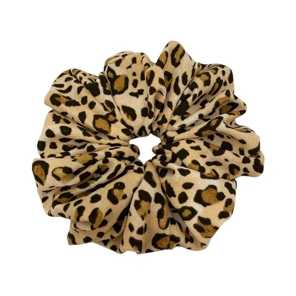 Women's Hair Scrunchie. Leopard Print. XL. Multicolor