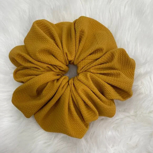 Women's Hair Scrunchie. Mustard Color. XL