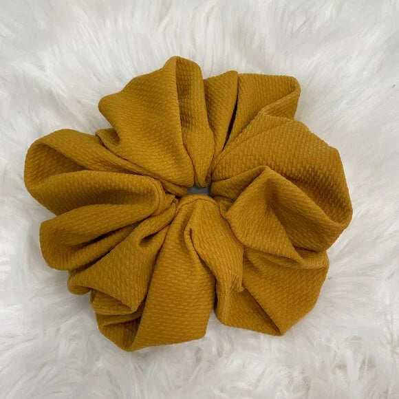 Women's Hair Scrunchie. Mustard Color. XL