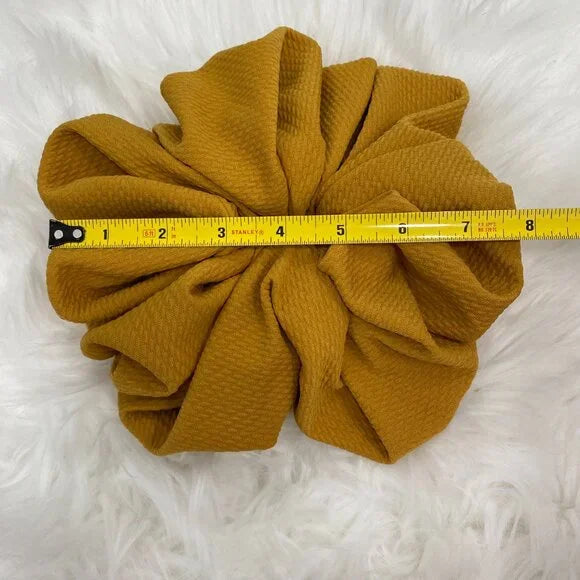Women's Hair Scrunchie. Mustard Color. XL